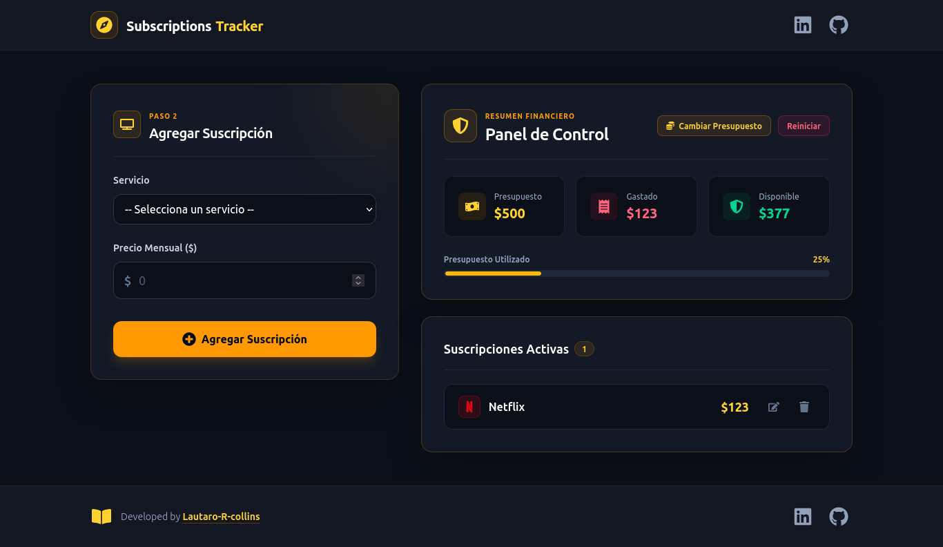 Imagen del proyecto Tracker Subscription