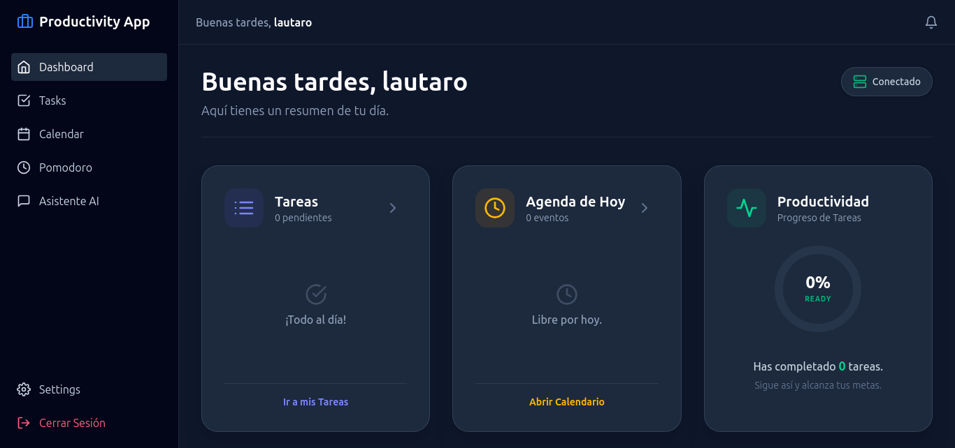 Imagen del proyecto Productivity App